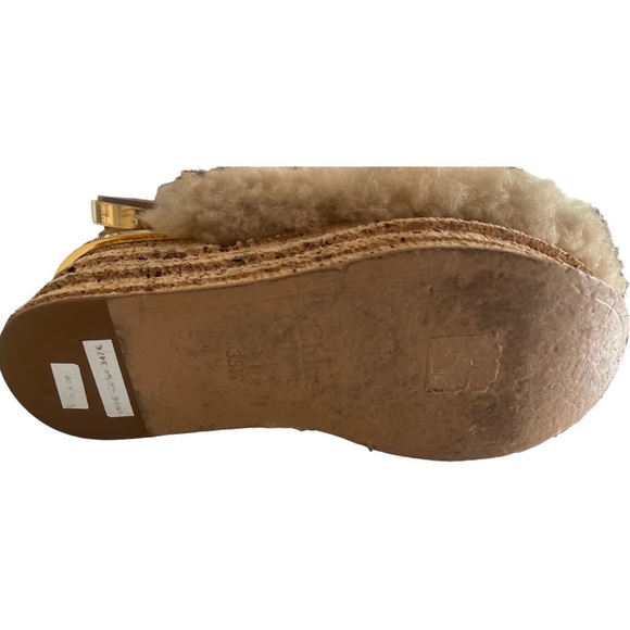 Chloe Wedge Beige Sandals - Picture 6 of 11
